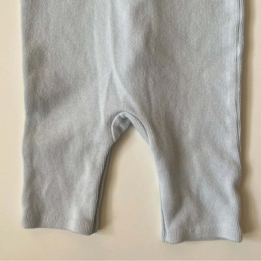 Ralph Lauren Childrenswear Unisex French Rib Shawl Light Blue Coverall - 6M
